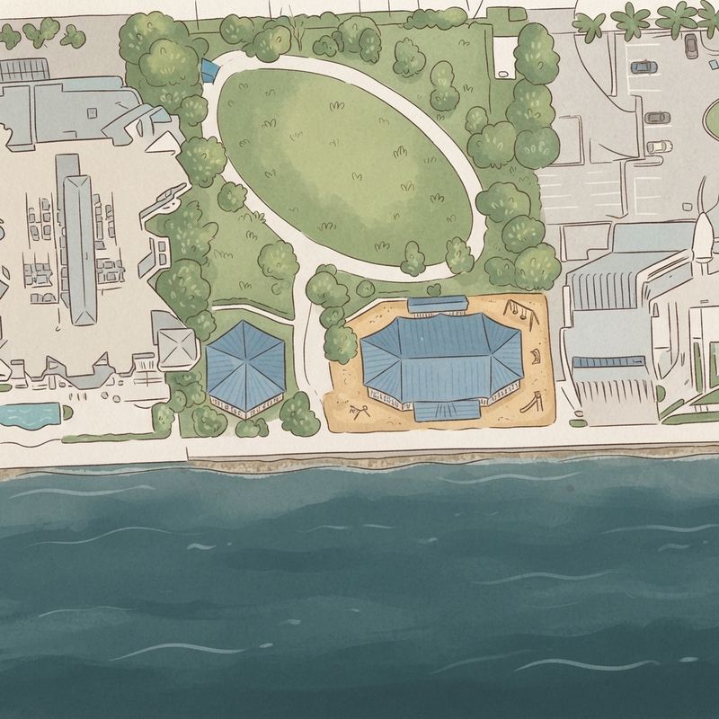 Illustrated map of Veterans Park