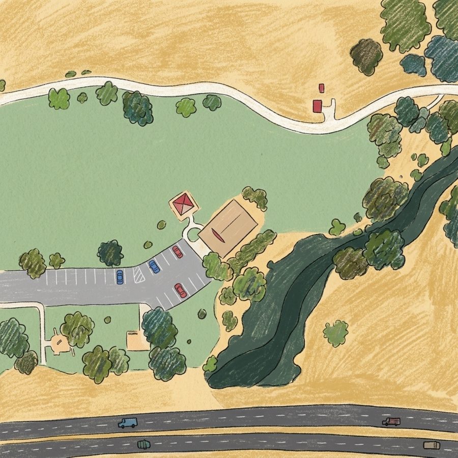 Illustrated map of Veterans Park