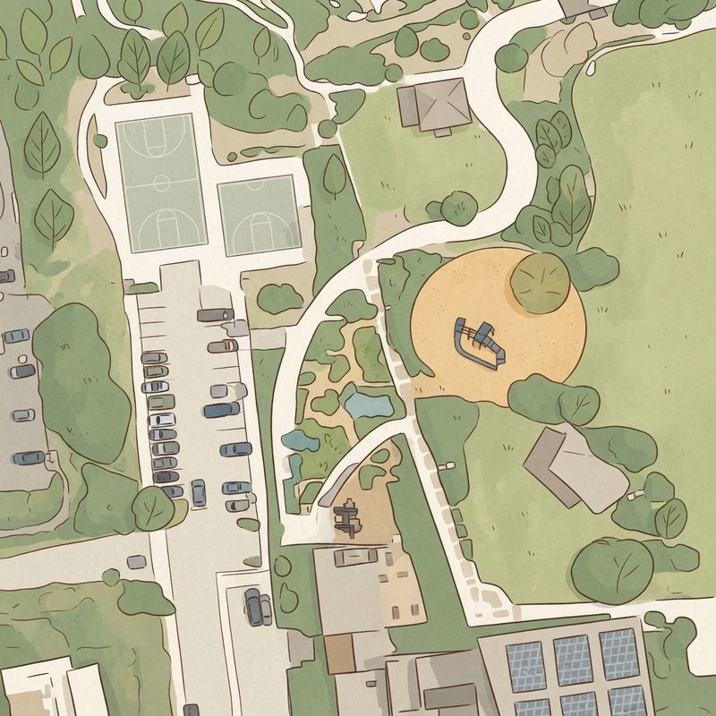 Illustrated map of Veterans Park