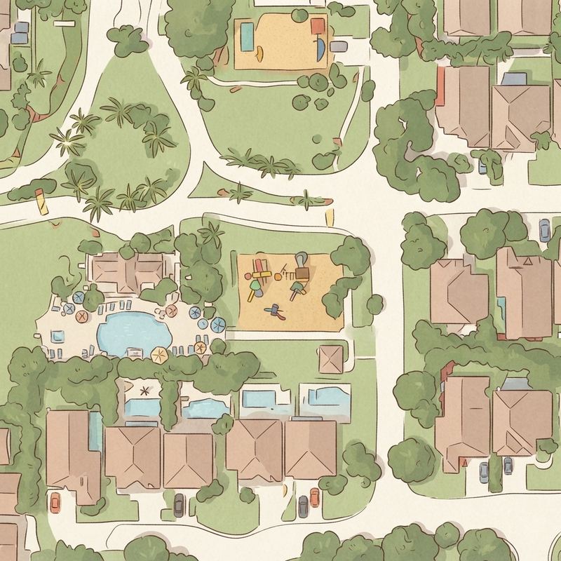 Illustrated map of Veterans Park