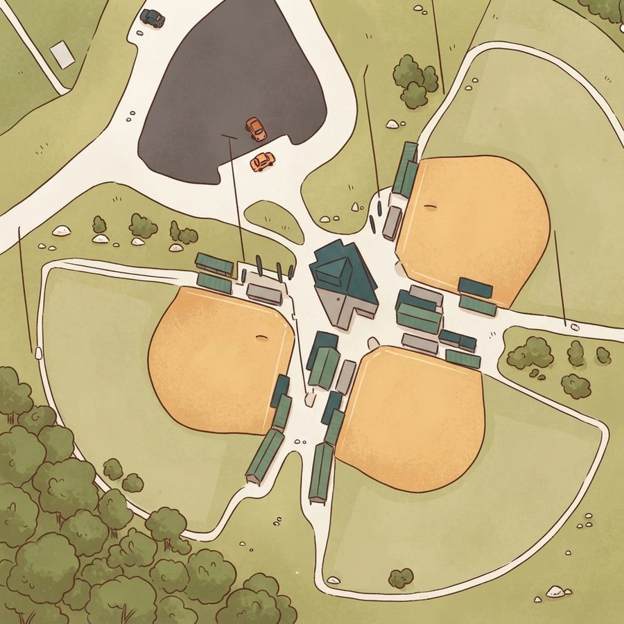 Illustrated map of Veterans Park