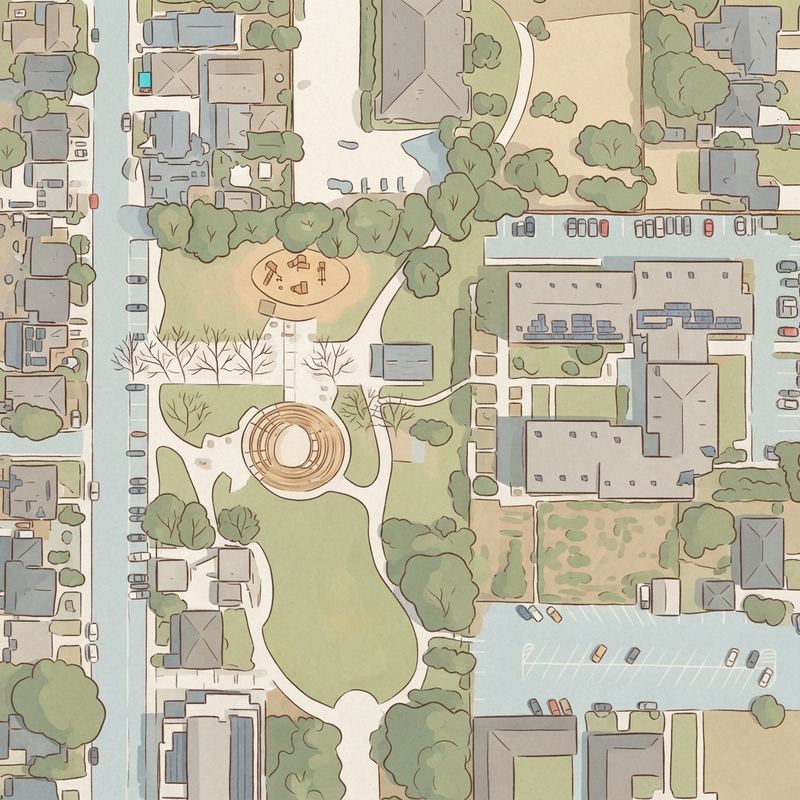 Illustrated map of Veterans Park