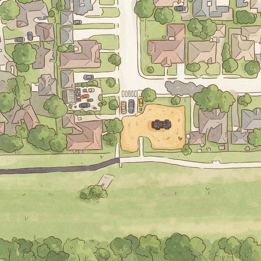 Illustrated map of Vicksburg Community Walking Path