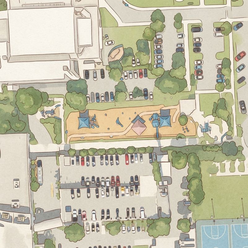 Illustrated map of Victory Park