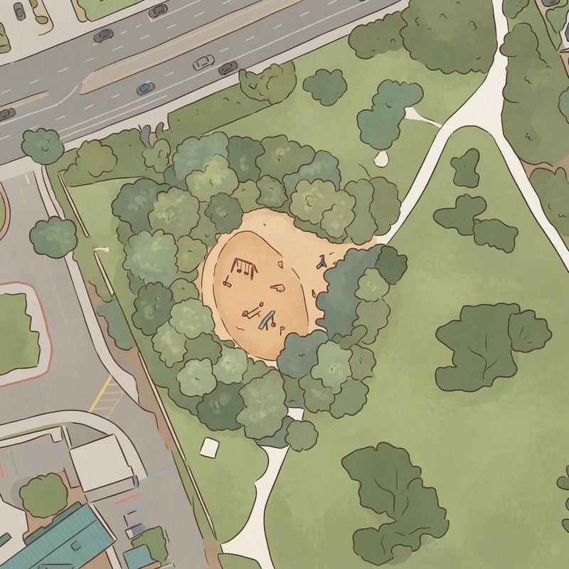 Illustrated map of Villa Norte Park