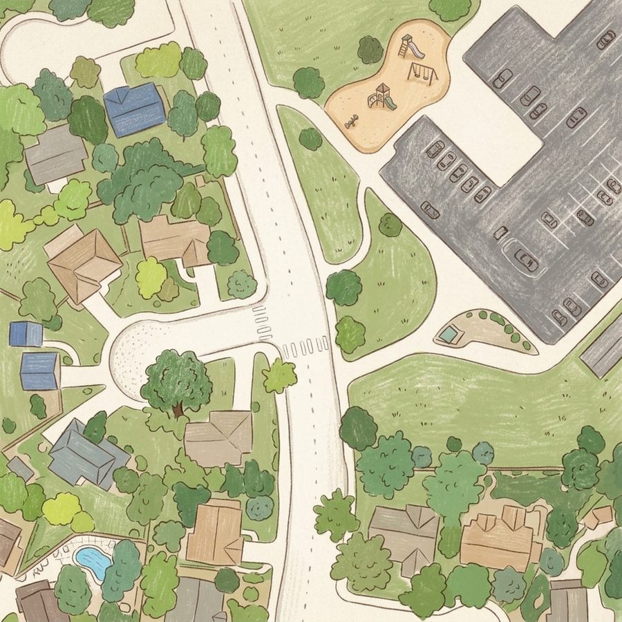 Illustrated map of Village East Playground