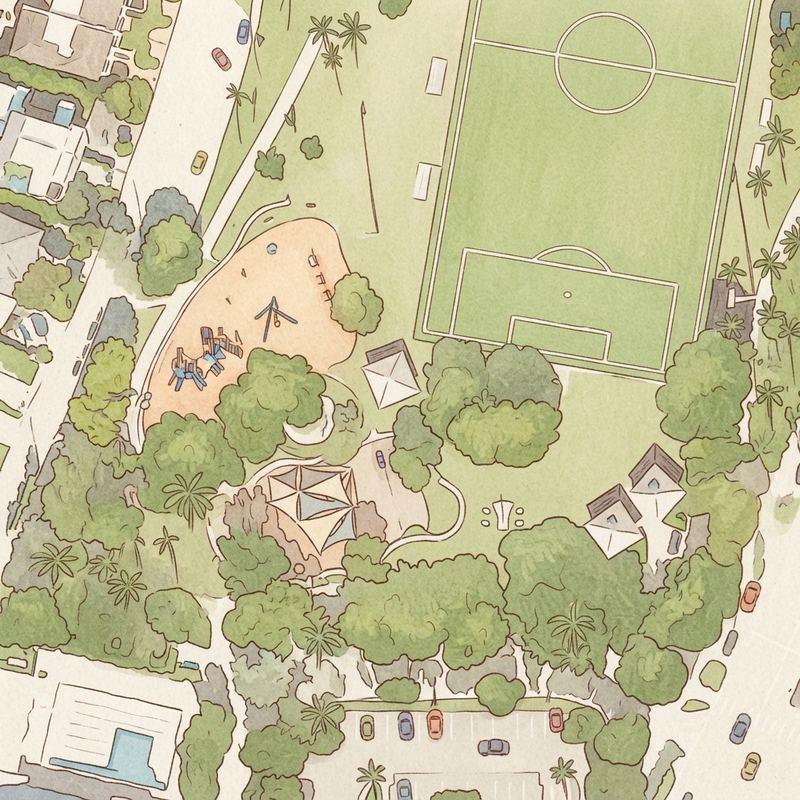Illustrated map of Village Green Park
