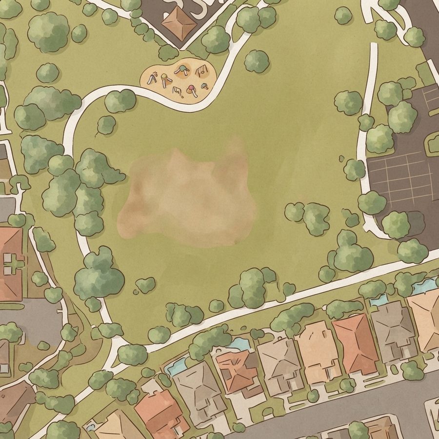 Illustrated map of Village Green Park