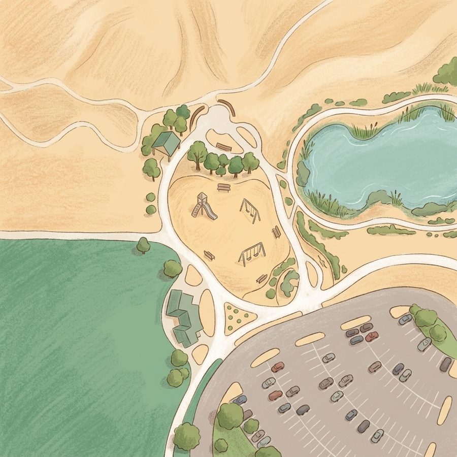 Illustrated map of Village Greens Park