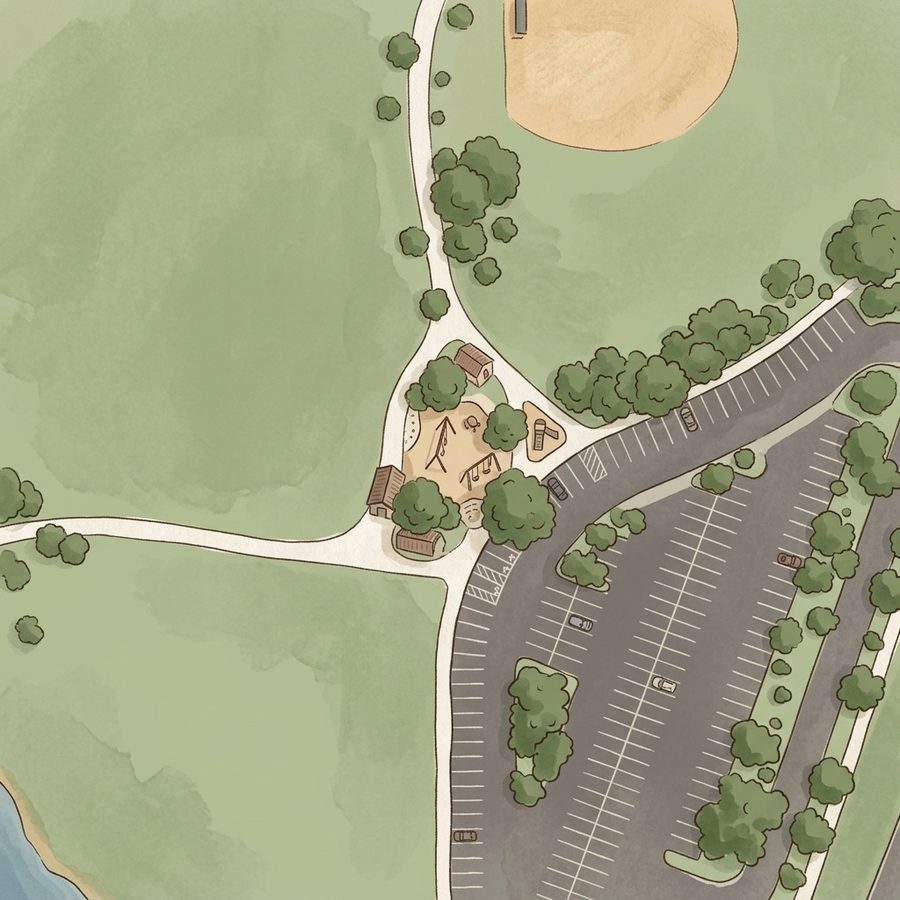 Illustrated map of Village Greens Playground