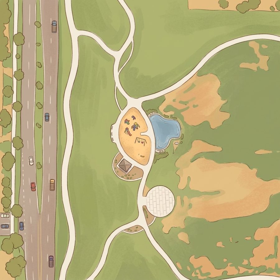 Illustrated map of Villages East Park