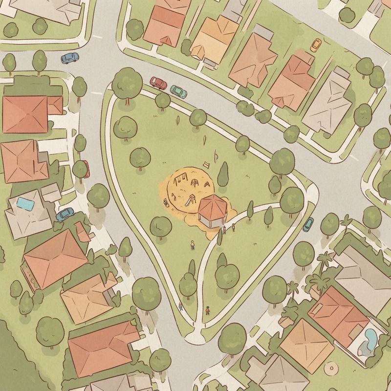 Illustrated map of Vineyard Community Clubhouse Playground