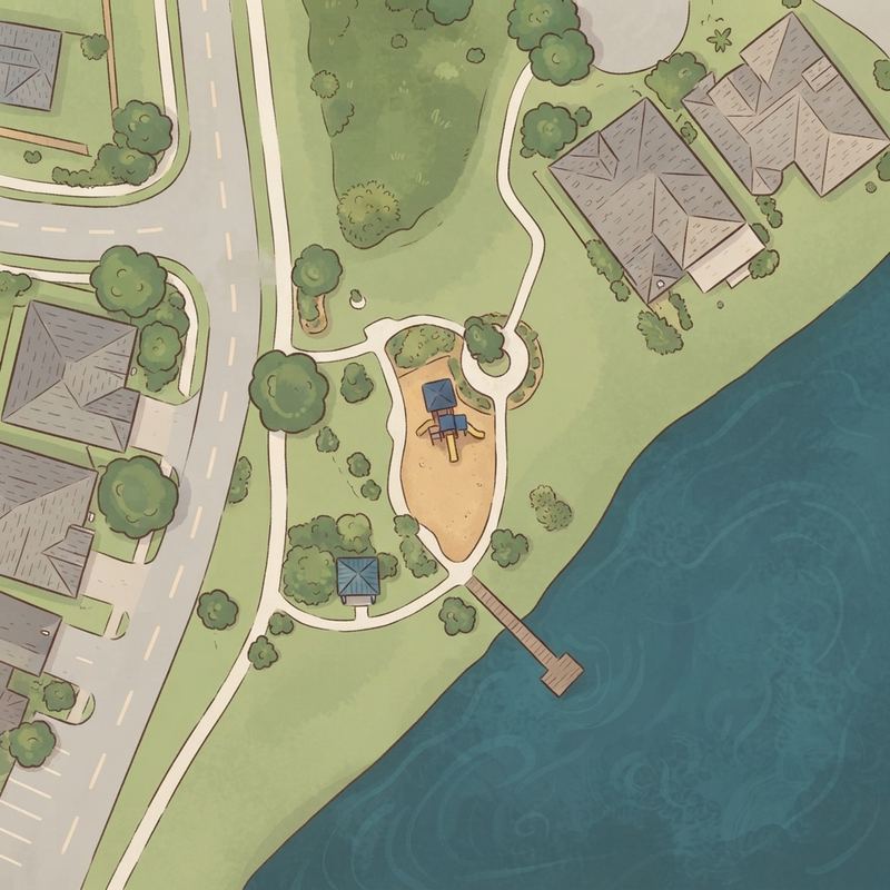 Illustrated map of Vista Lake Playground
