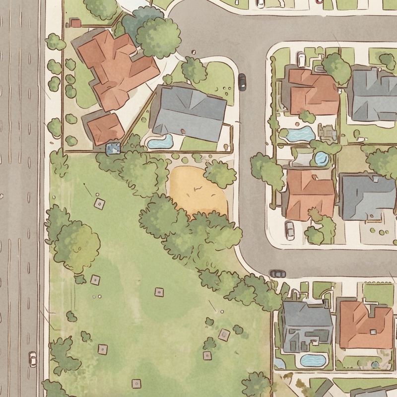 Illustrated map of Vista Monterey Park
