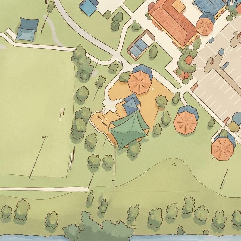 Illustrated map of Vizcaya Park
