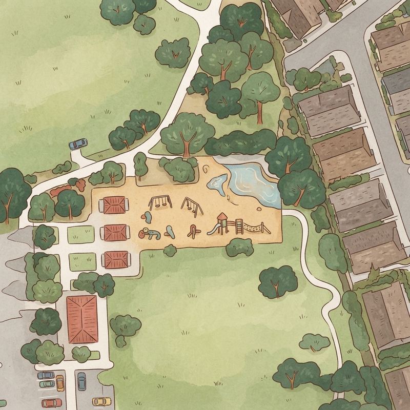 Illustrated map of Voyager Park