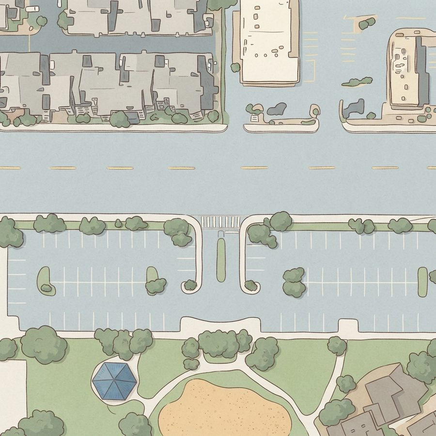 Illustrated map of W Flamingo Park