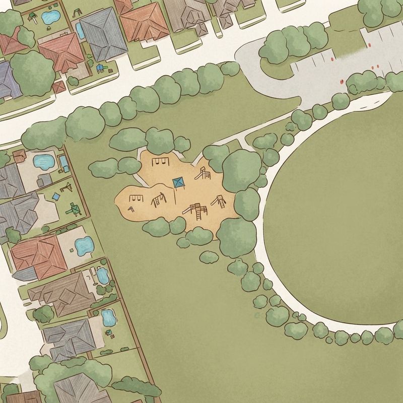 Illustrated map of W.O. & Zeta Workman Park