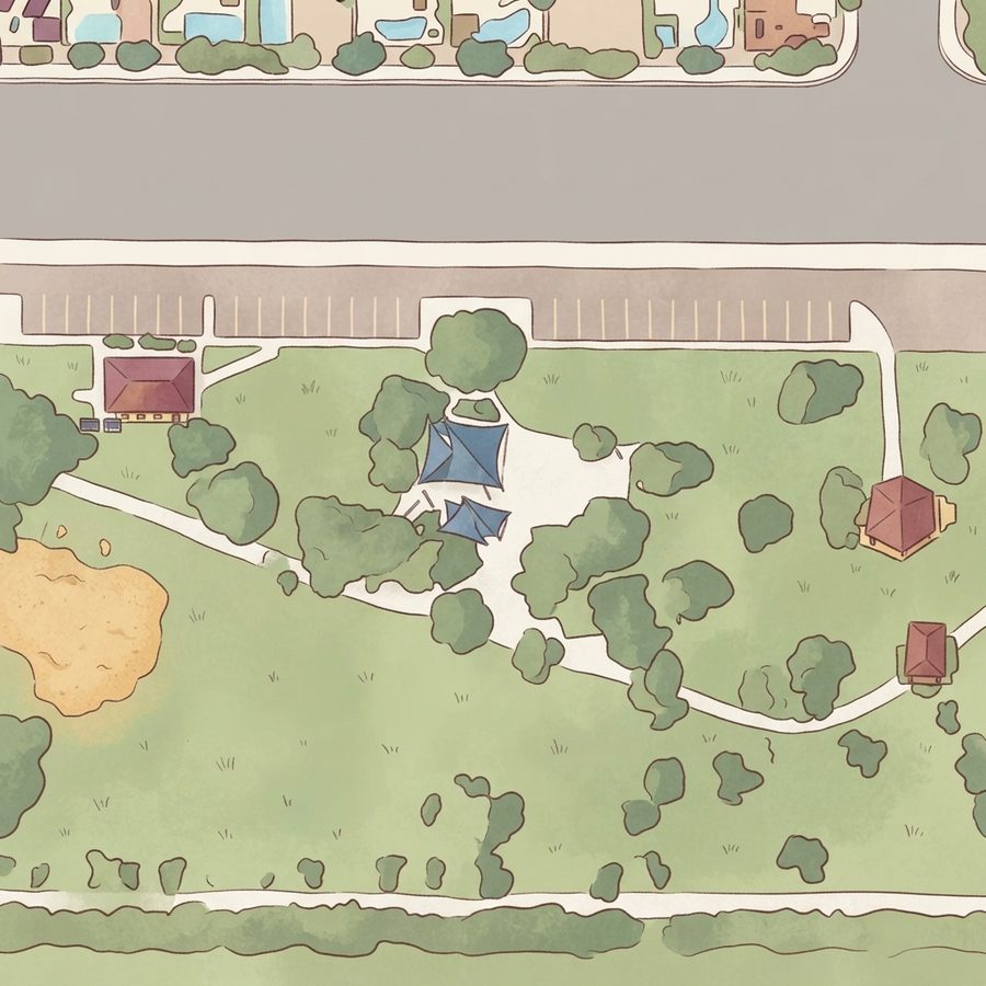 Illustrated map of W. Wayne Bunker Family Park