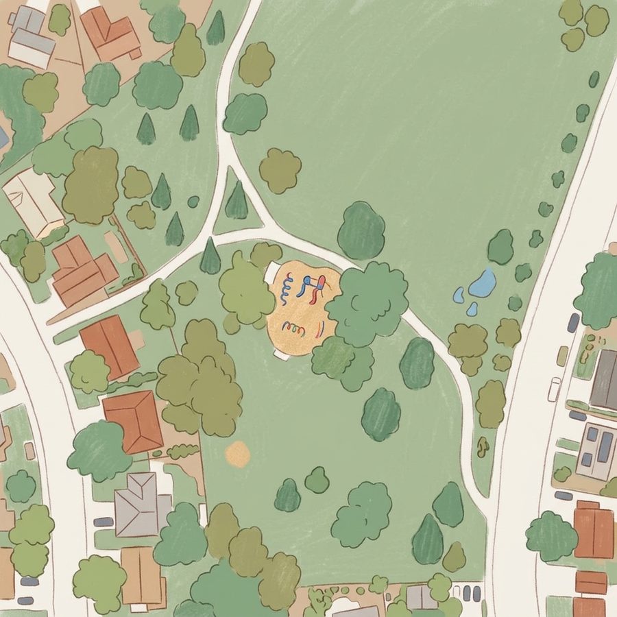 Illustrated map of Wagon Trail Park