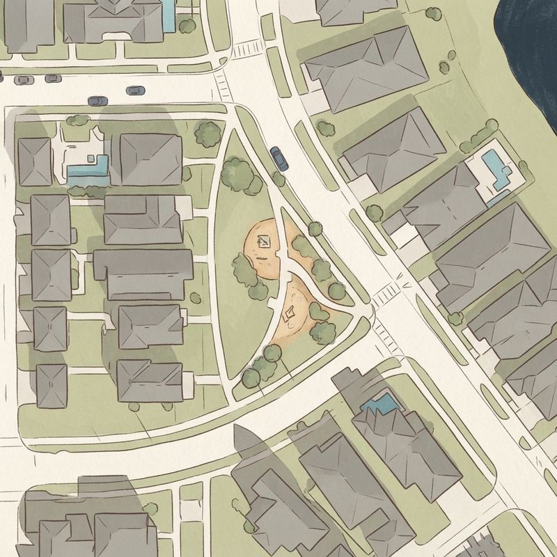 Illustrated map of Walcott Playground