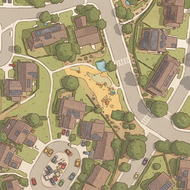 Illustrated map of Waldron Ct Playground
