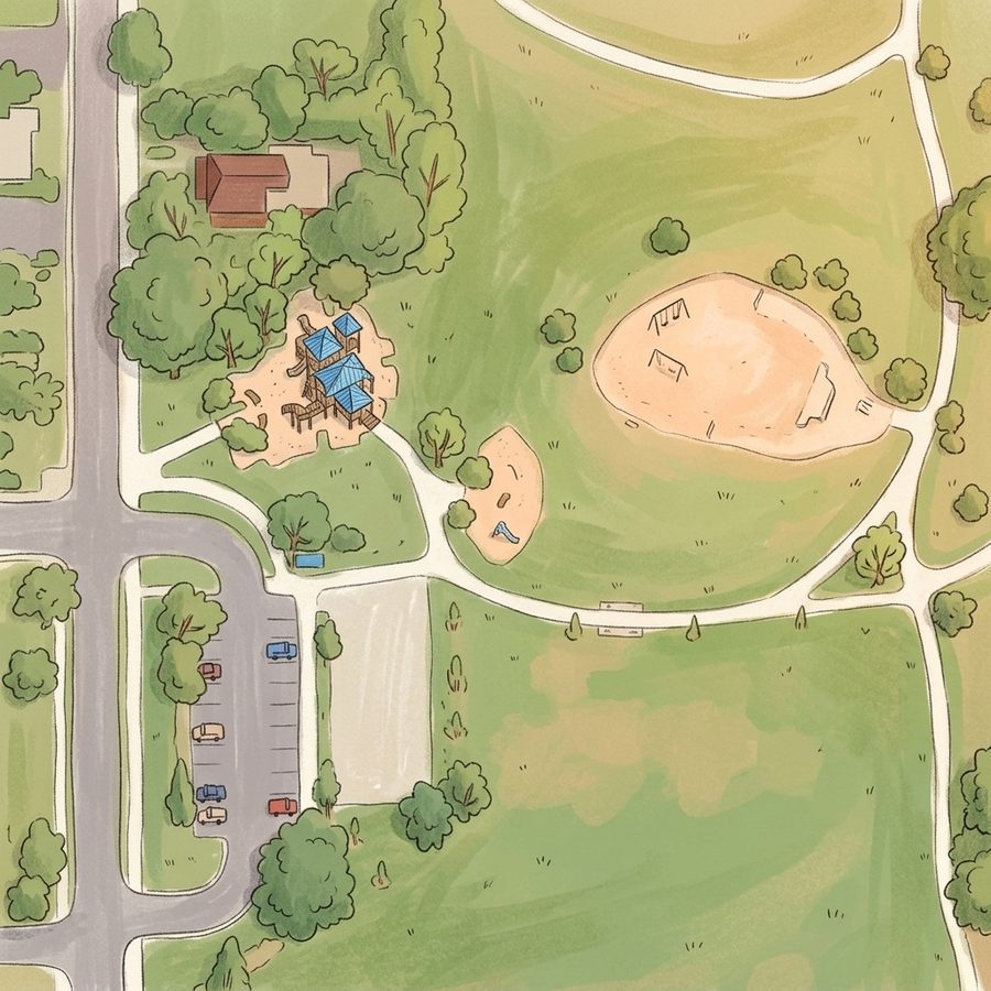Illustrated map of Walker-Branch Park