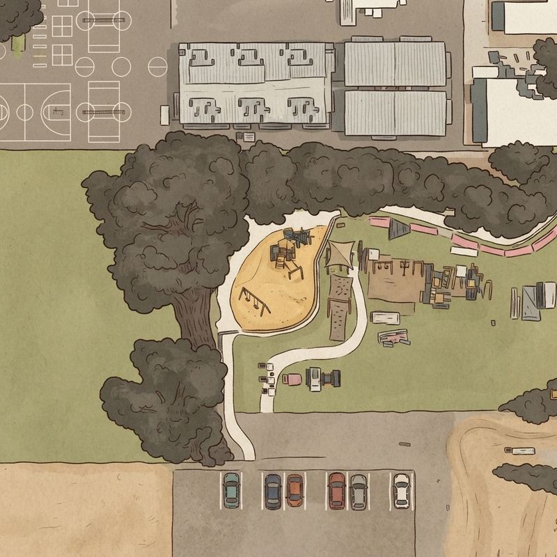 Illustrated map of Walker-Wangenheim Neighborhood Park