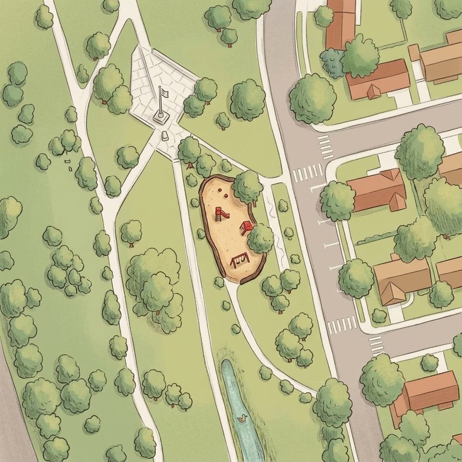 Illustrated map of Wallace Park