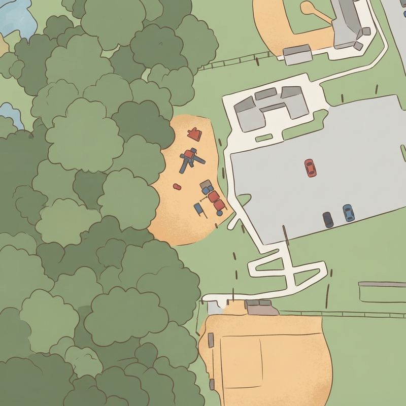 Illustrated map of Wallace Park Playground - Tot Lot