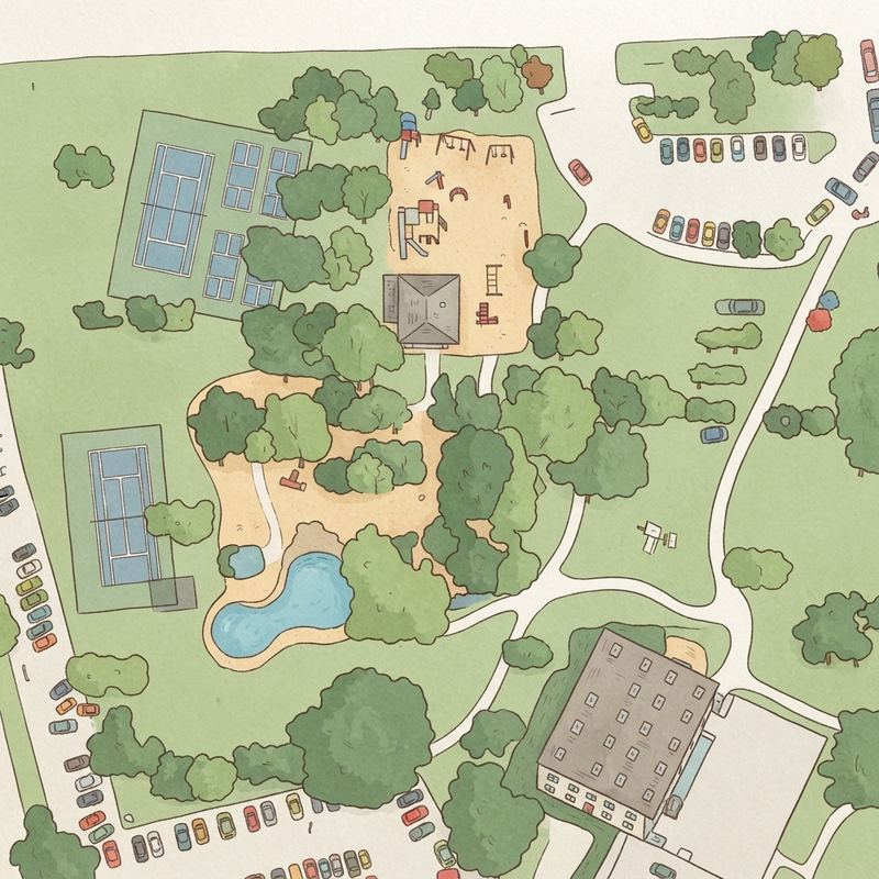 Illustrated map of Walne Park