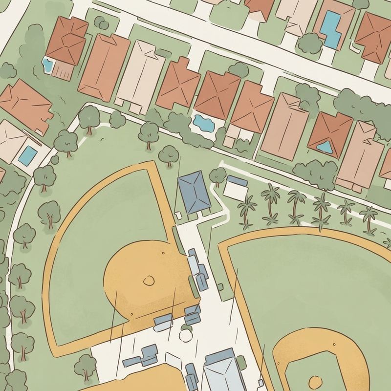 Illustrated map of Walnut Creek Park