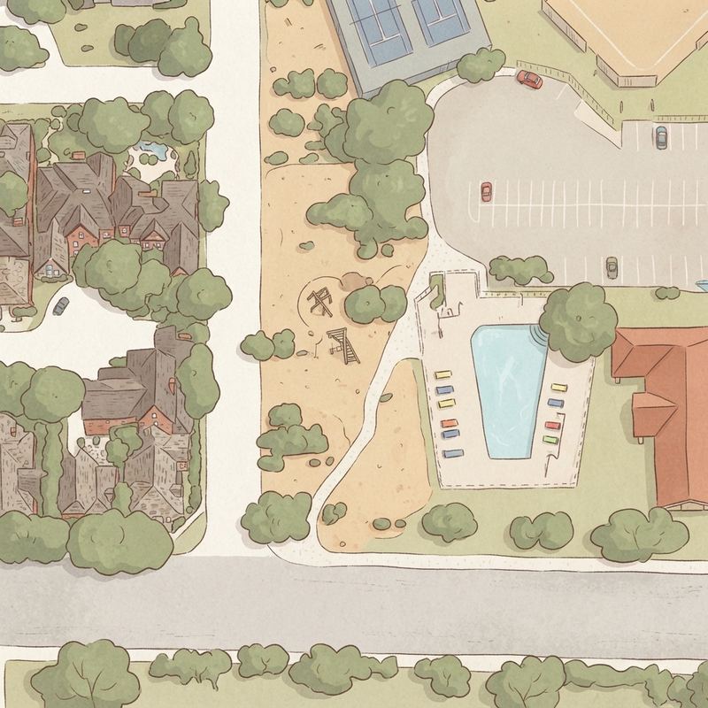 Illustrated map of Walnut Hill Park