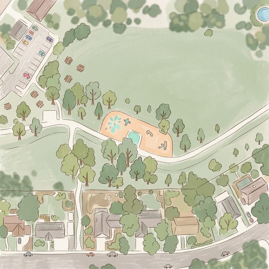 Illustrated map of Walnut Hills Park