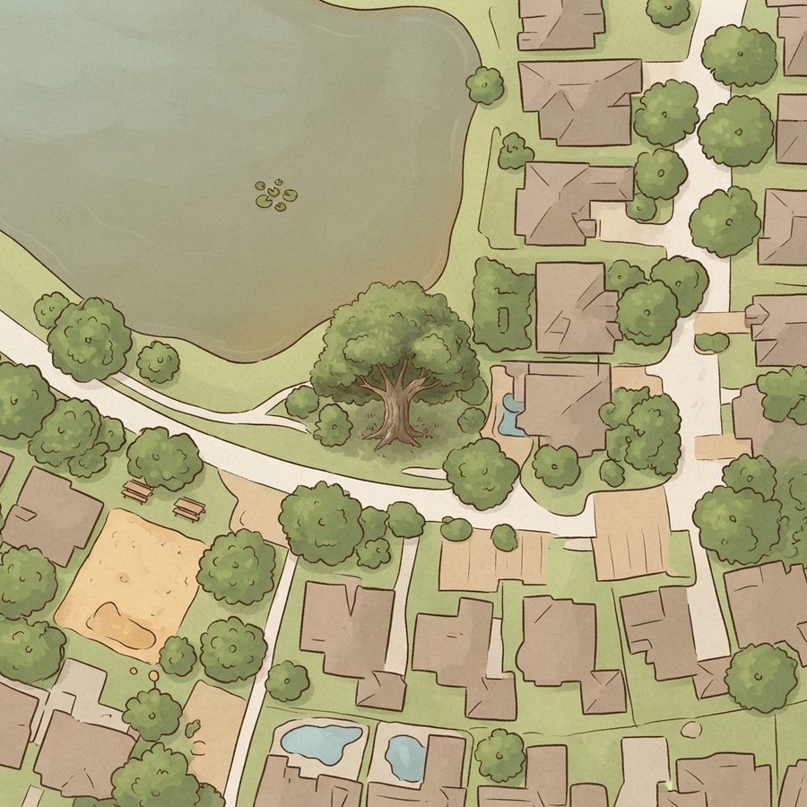 Illustrated map of Walston bend playground