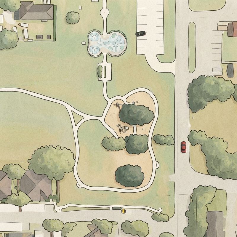 Illustrated map of Walter E. Luedeke Park