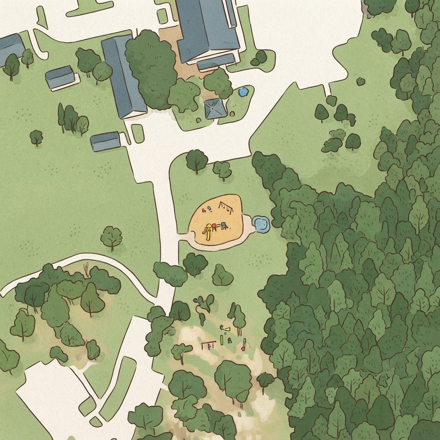 Illustrated map of Walter Hall Park