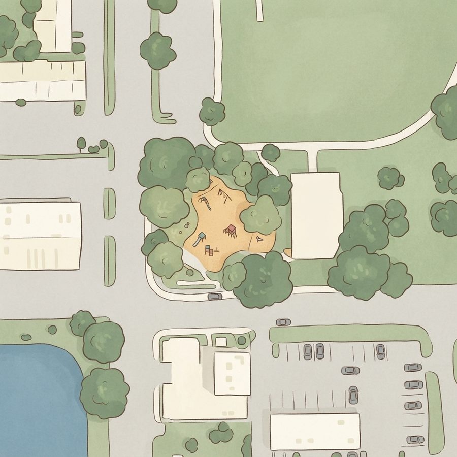 Illustrated map of Walter Rasmus Park
