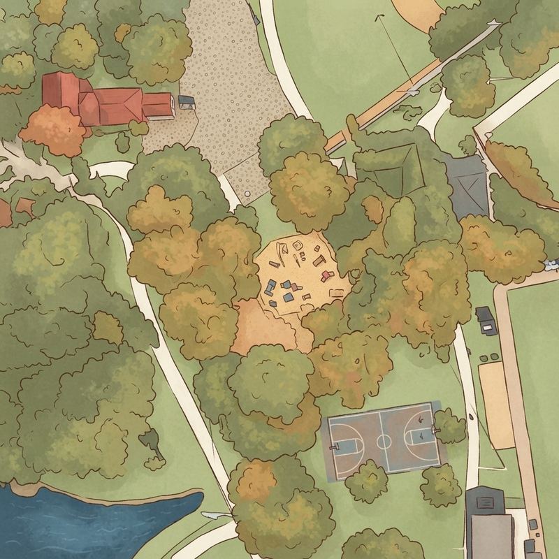 Illustrated map of Ward Park Playground