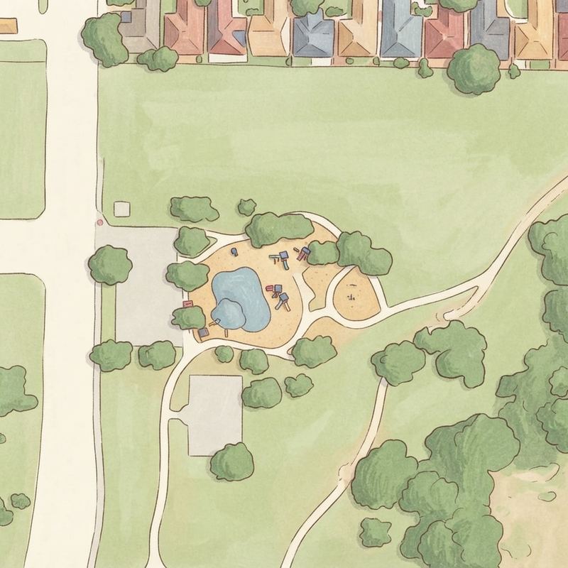 Illustrated map of Ward Steenson Park