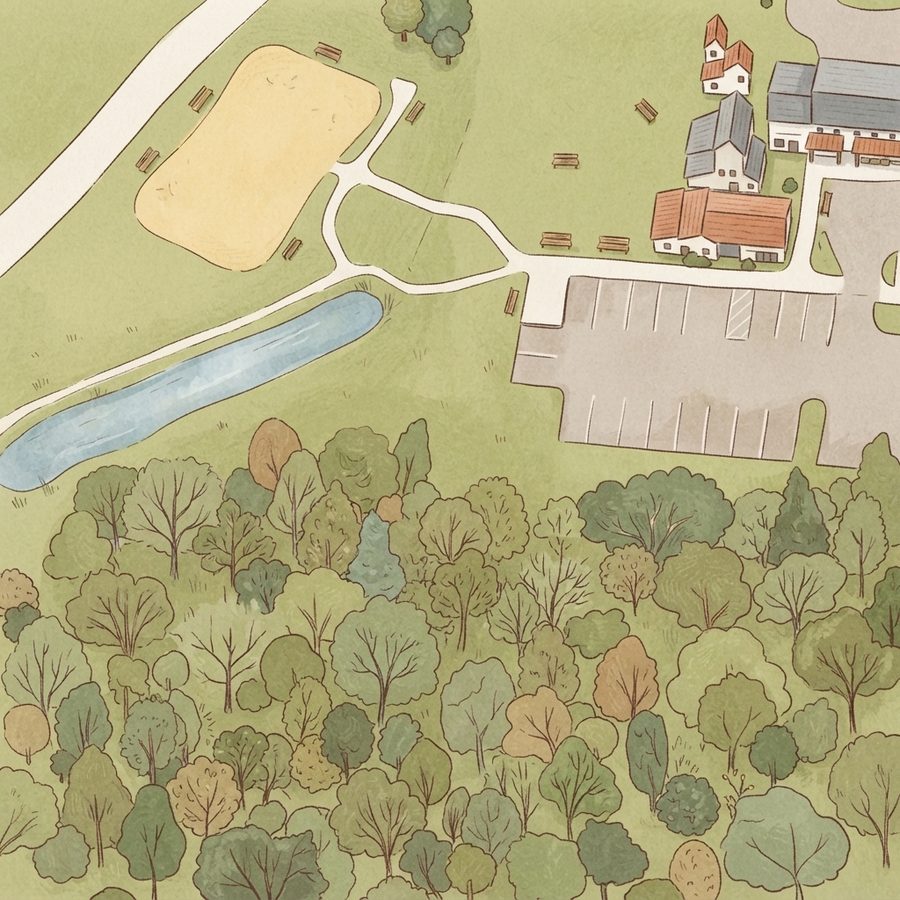 Illustrated map of Warner Park Nature Center