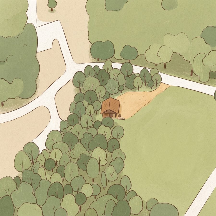 Illustrated map of Warner Parks