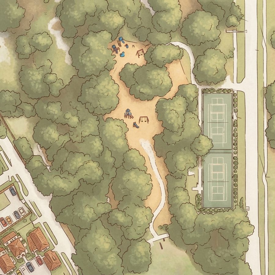 Illustrated map of Warren Park