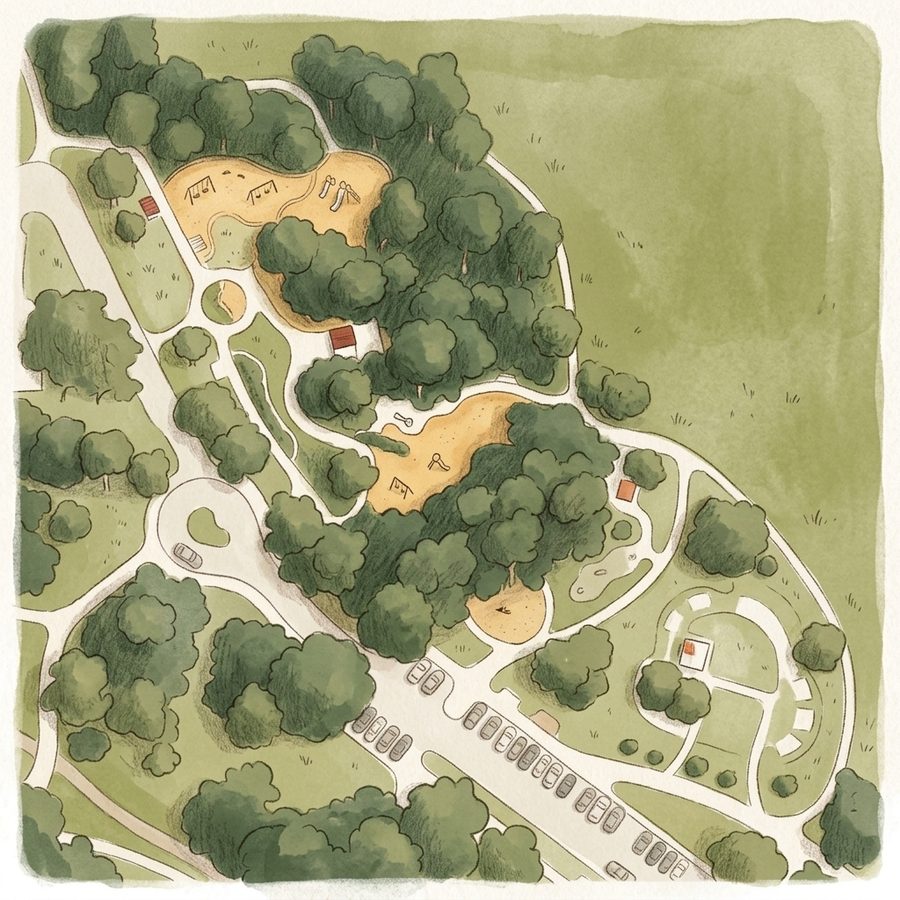 Illustrated map of Washington Park