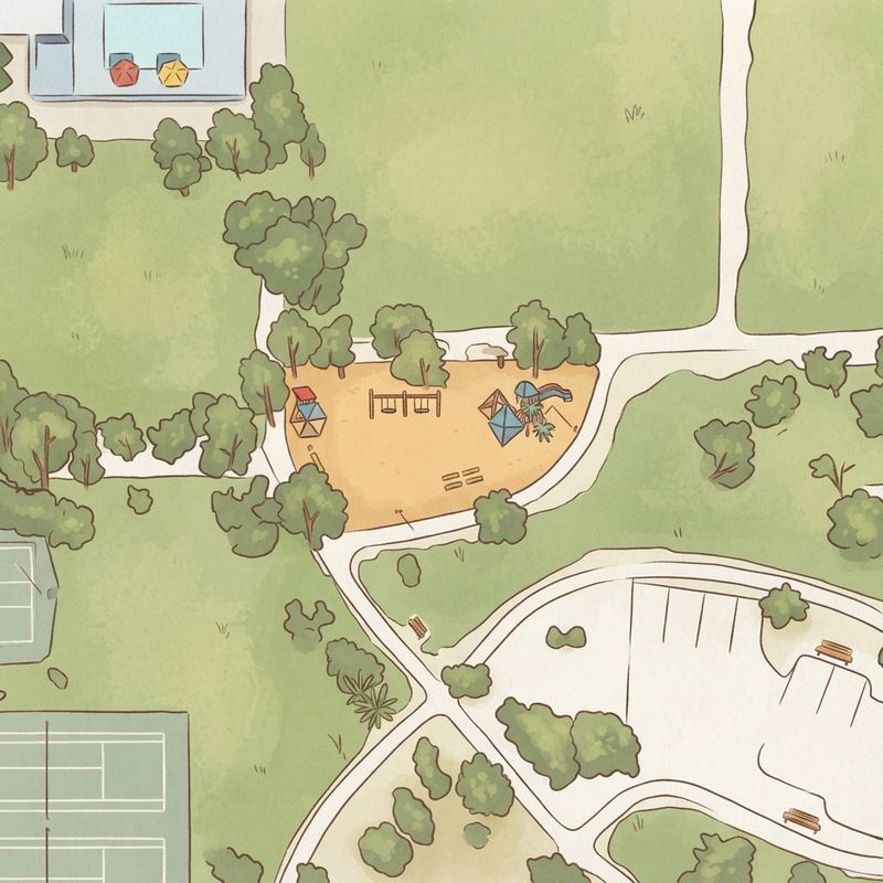 Illustrated map of Washington Park