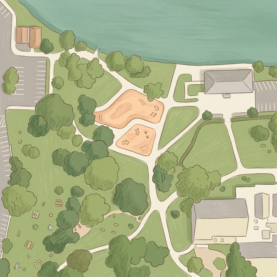 Illustrated map of Washington Park Playground