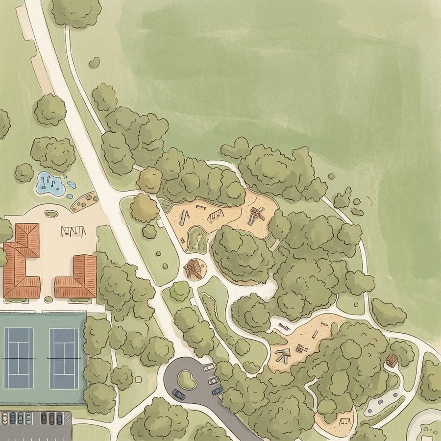Illustrated map of Washington Park Playground