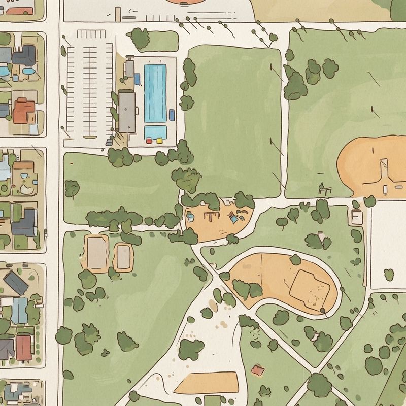 Illustrated map of Washington Park Pool