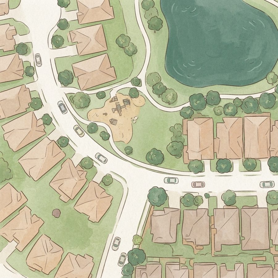 Illustrated map of Waterchase Playground