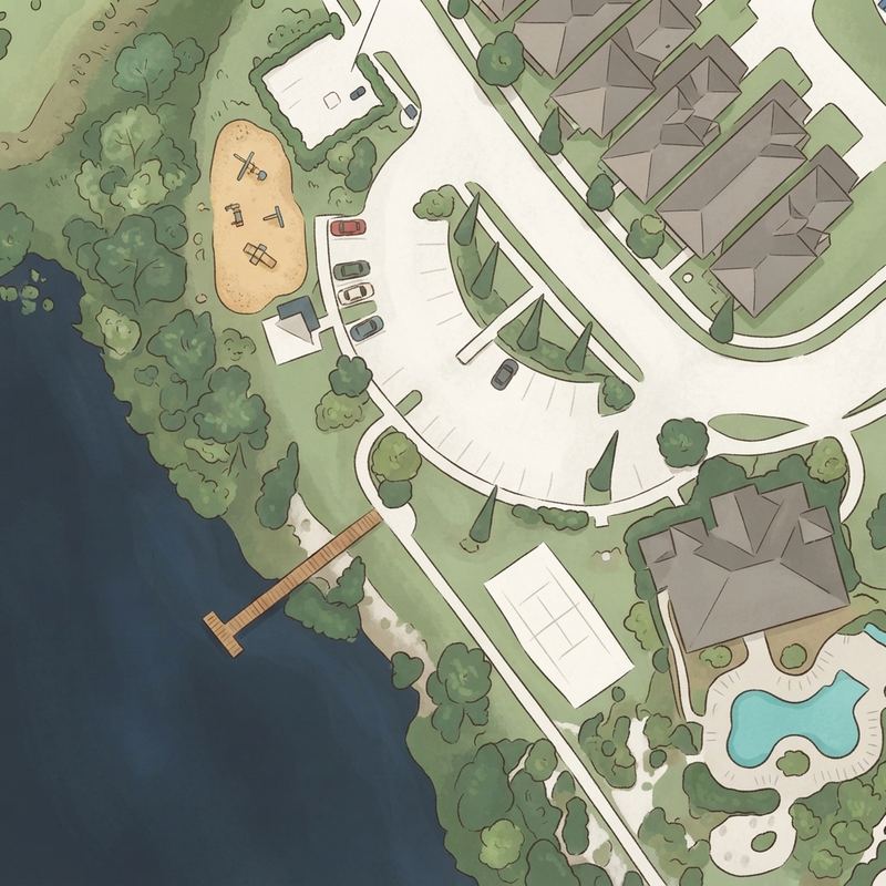 Illustrated map of Waterfront Pier Waterleigh